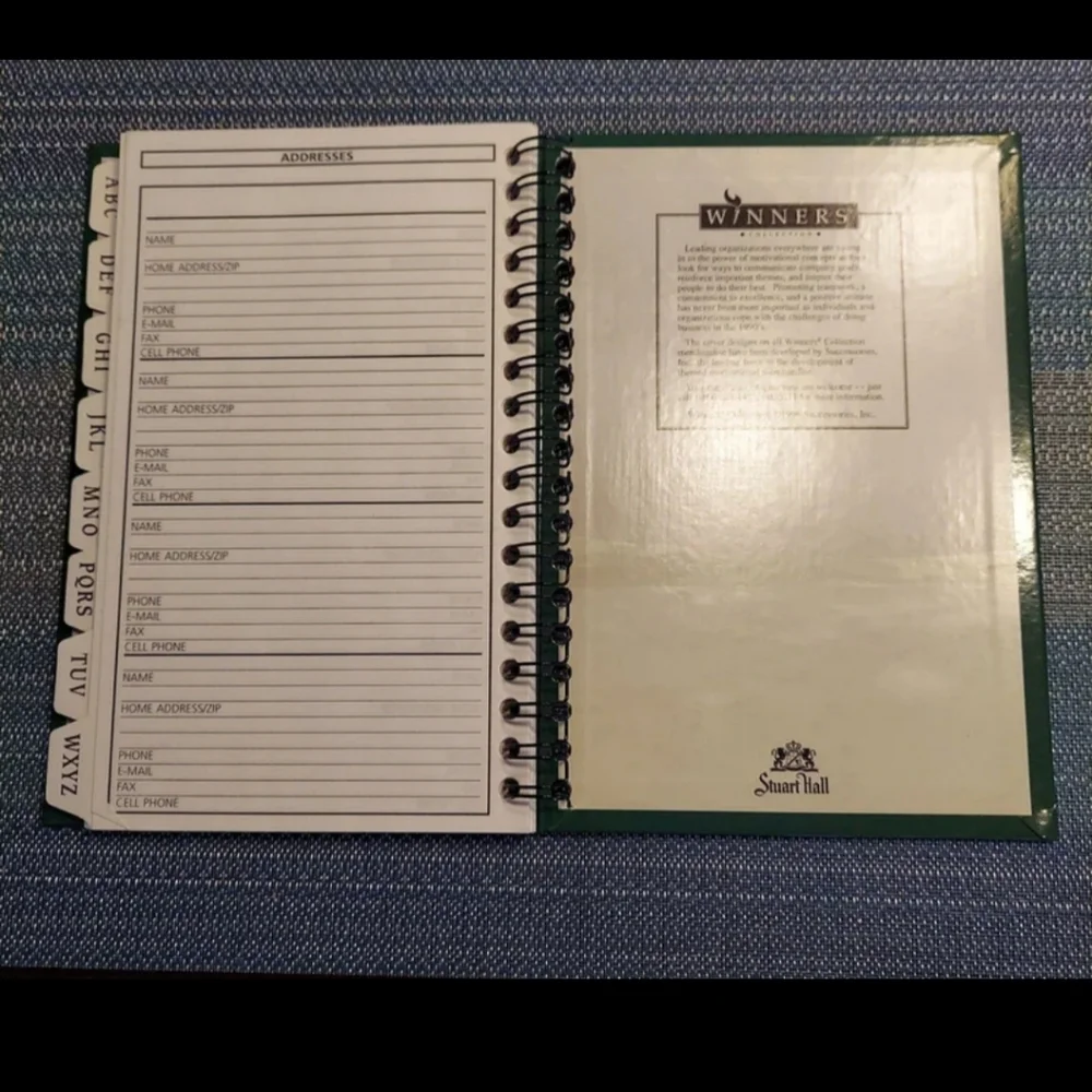 Y2K Stuart Hall 1996 Winners(R) Collection Daytimer Address Book Hardcover NWOT